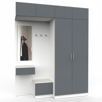 Набор мебели для прихожей "Марсель-262" МР 01-262 В2490 Ш2000 Г580 (ЛДСП Графит серый)